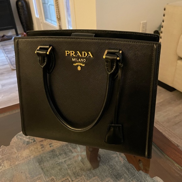 Prada Handbags - Black Saffiano Galleria Prada Bag